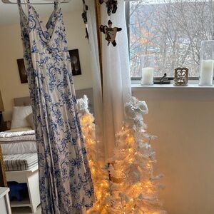 1. State Blue and White Floral Maxi Dress